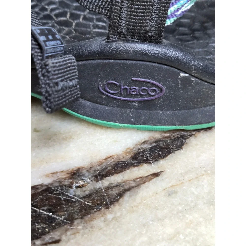 Chaco Z Cloud 2 Womens 9 Sandals Green Blue Double Strap Toe Loop Hiking Shoes‎